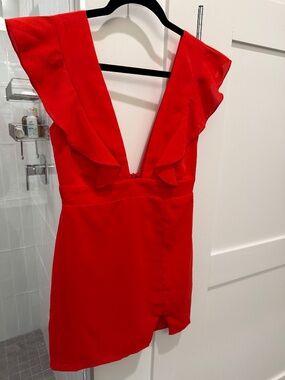 Super down red dress